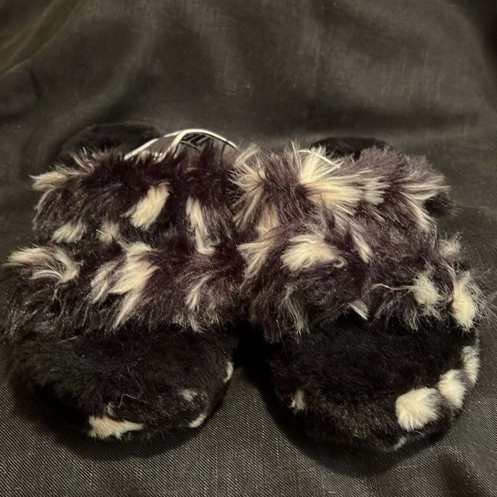 UGG cheetah fur house shoes
